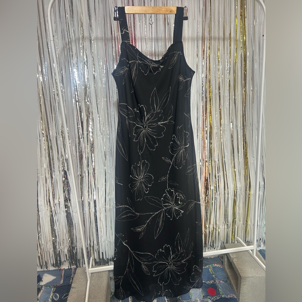 Elegant Black Floral Dress